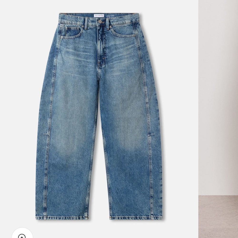$179 Good American Good Extreme Barrel Relaxed Jeans NWT - Picture 3 of 12